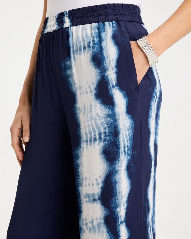 Faux Silk Tie-Dye Palazzo Pants - image 4